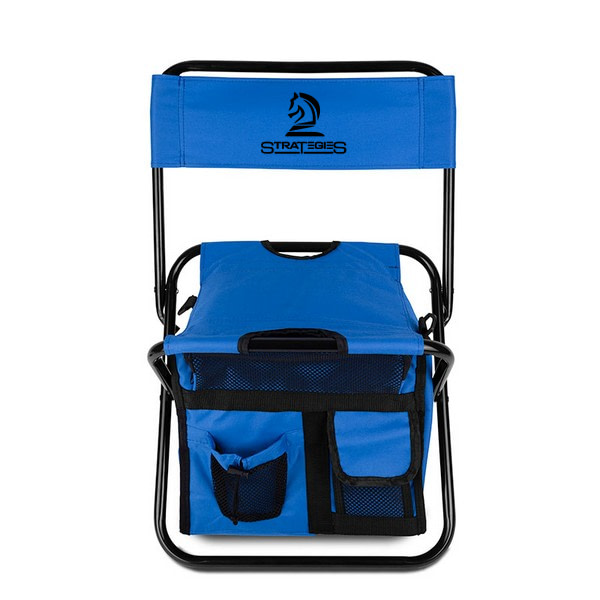 Folding Chair with 24-Can Cooler Bag and Pockets