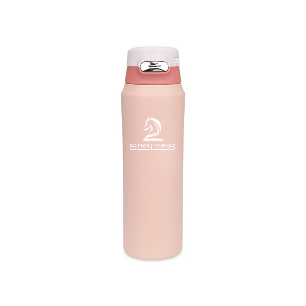 Light pink Aviana(TM) Rowan 16 oz Bottle with the Strategies logo.